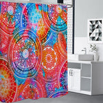 Colorful Circle Mandala Print Premium Shower Curtain
