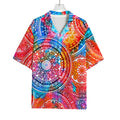 Colorful Circle Mandala Print Rayon Hawaiian Shirt