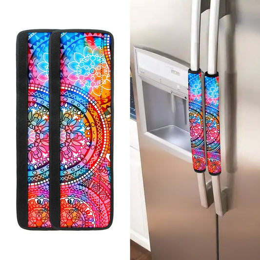 Colorful Circle Mandala Print Refrigerator Handle Covers