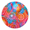 Colorful Circle Mandala Print Round Blanket