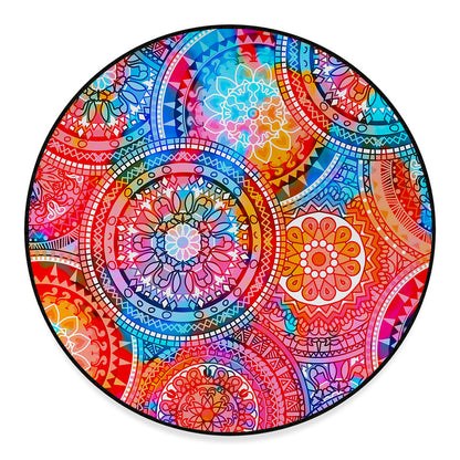 Colorful Circle Mandala Print Round Floor Mat