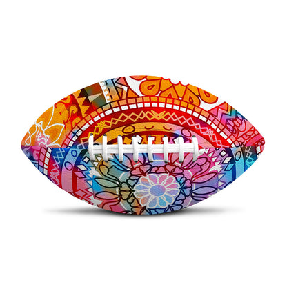 Colorful Circle Mandala Print Rugby Ball