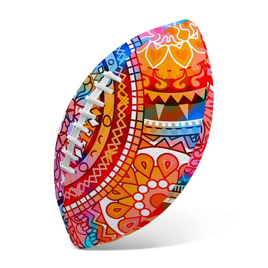 Colorful Circle Mandala Print Rugby Ball