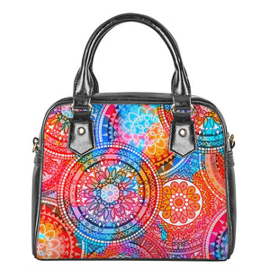 Colorful Circle Mandala Print Shoulder Handbag