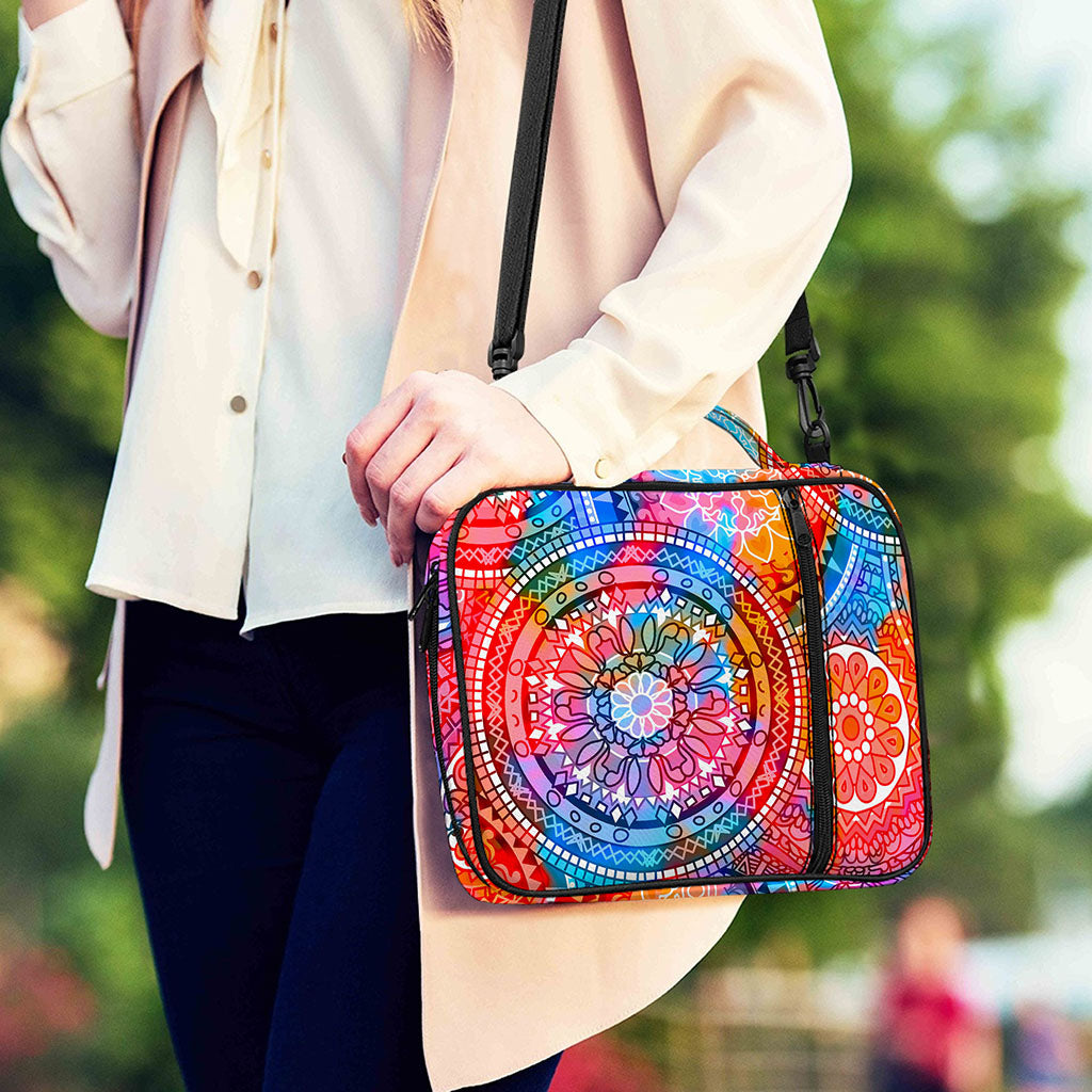 Colorful Circle Mandala Print Shoulder Strap Bible Bag