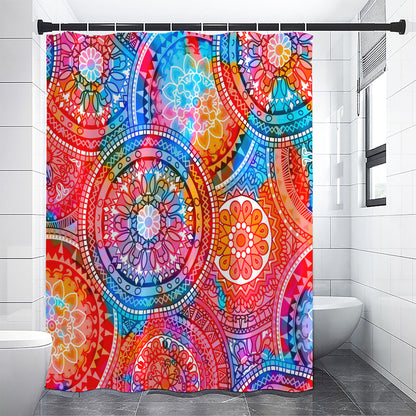 Colorful Circle Mandala Print Shower Curtain