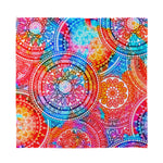 Colorful Circle Mandala Print Silk Bandana