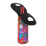 Colorful Circle Mandala Print Single Neoprene Wine Tote