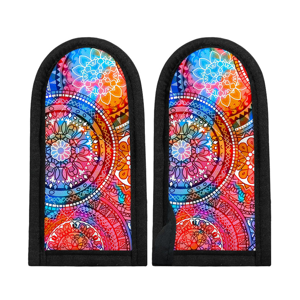 Colorful Circle Mandala Print Skillet Handle Cover