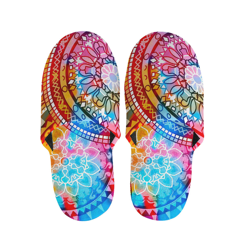 Colorful Circle Mandala Print Slippers