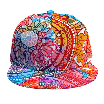Colorful Circle Mandala Print Snapback Cap