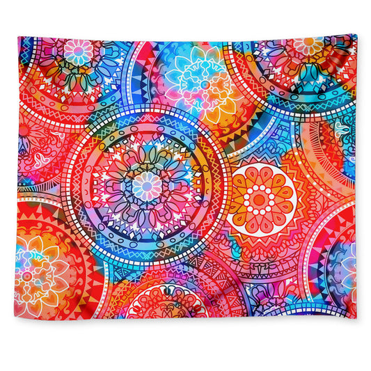 Colorful Circle Mandala Print Tapestry