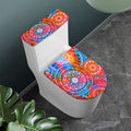 Colorful Circle Mandala Print Toilet Lid And Tank Cover Set