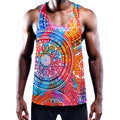 Colorful Circle Mandala Print Men's Workout Tank Top