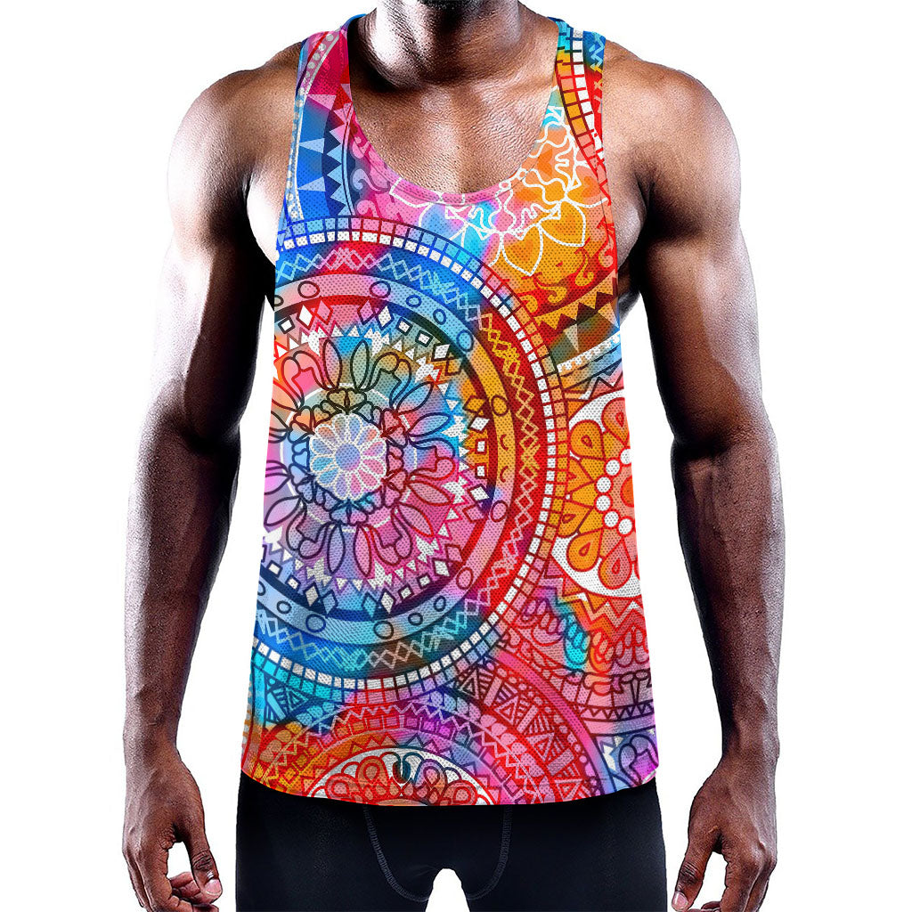 Colorful Circle Mandala Print Training Tank Top
