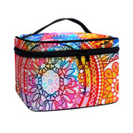 Colorful Circle Mandala Print Travel Makeup Bag