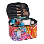 Colorful Circle Mandala Print Travel Makeup Bag