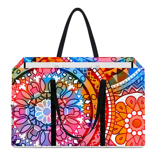 Colorful Circle Mandala Print Utility Tote Bag