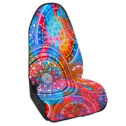 Colorful Circle Mandala Print Waterproof Car Seat Cover