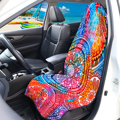 Colorful Circle Mandala Print Waterproof Car Seat Cover