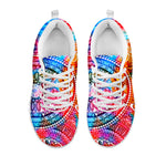 Colorful Circle Mandala Print White Running Shoes