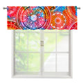 Colorful Circle Mandala Print Window Valance