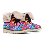 Colorful Circle Mandala Print Winter Boots