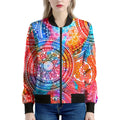 Colorful Circle Mandala Print Women's Bomber Jacket