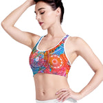 Colorful Circle Mandala Print Women's Sports Bra