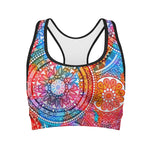 Colorful Circle Mandala Print Women's Sports Bra