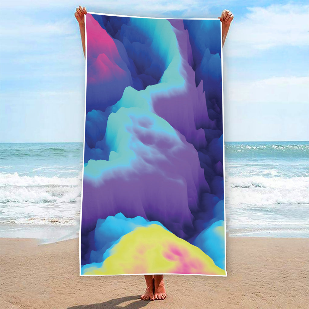 Colorful Cloud Print Beach Towel