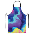Colorful Cloud Print Bib Apron With Pocket