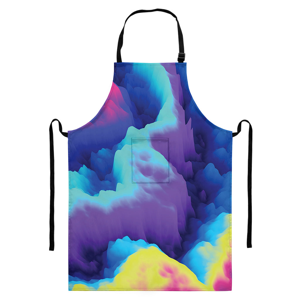 Colorful Cloud Print Bib Apron With Pocket