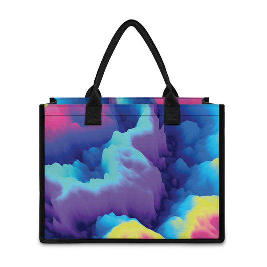 Colorful Cloud Print Canvas Tote Bag