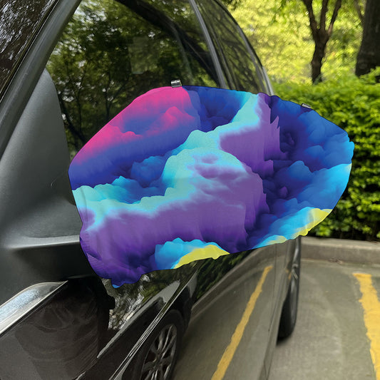 Colorful Cloud Print Car Side Mirror Covers