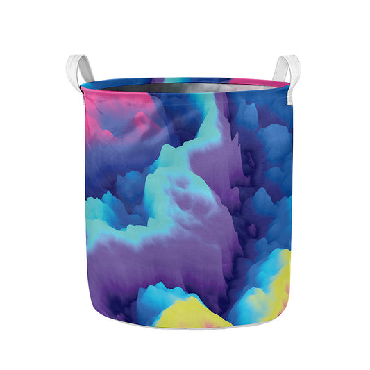 Colorful Cloud Print Collapsible Laundry Basket