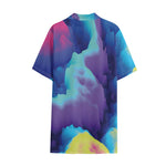 Colorful Cloud Print Cotton Hawaiian Shirt