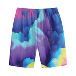 Colorful Cloud Print Cotton Shorts