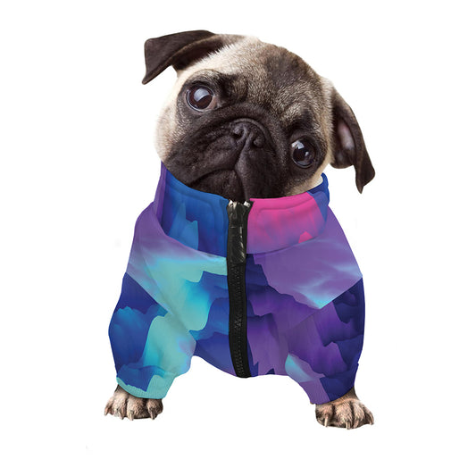 Colorful Cloud Print Dog Zip Up Jacket