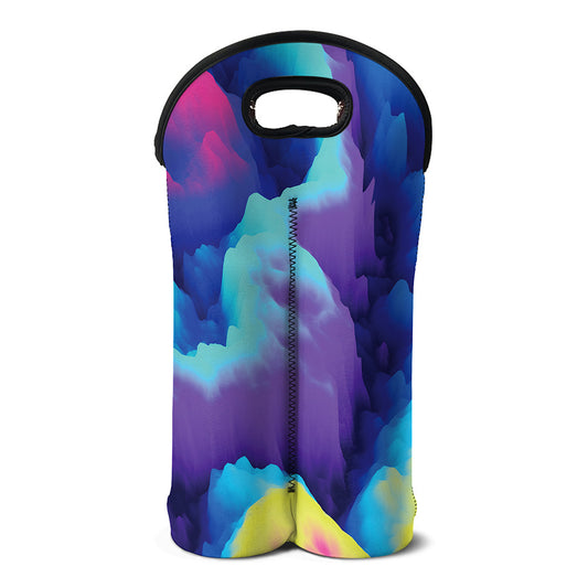 Colorful Cloud Print Double Neoprene Wine Tote