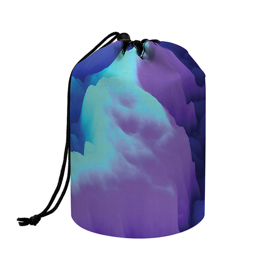 Colorful Cloud Print Drawstring Makeup Bag