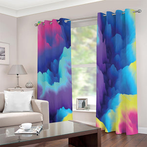 Colorful Cloud Print Extra Wide Grommet Curtains