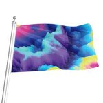Colorful Cloud Print Flag