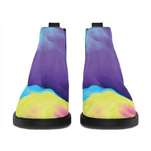 Colorful Cloud Print Flat Ankle Boots