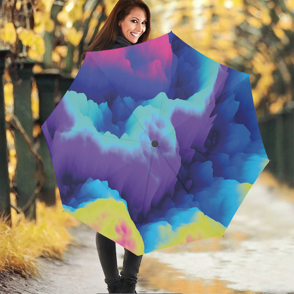 Colorful Cloud Print Foldable Umbrella