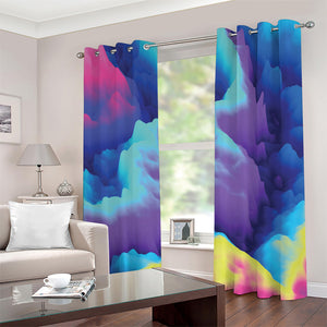 Colorful Cloud Print Grommet Curtains