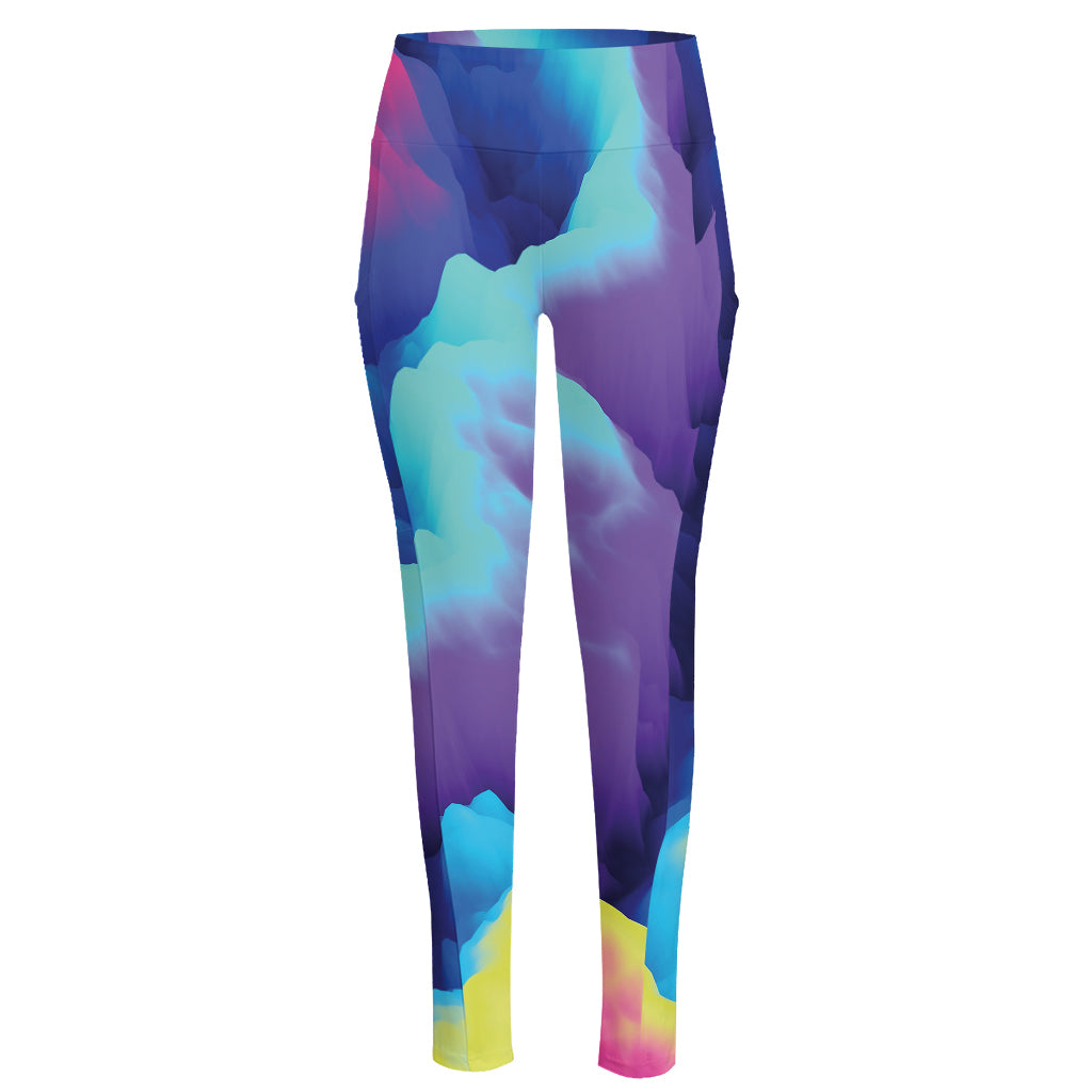 Colorful Cloud Print High-Waisted Pocket Leggings