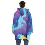 Colorful Cloud Print Hoodie Blanket