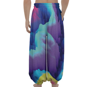 Colorful Cloud Print Lantern Pants