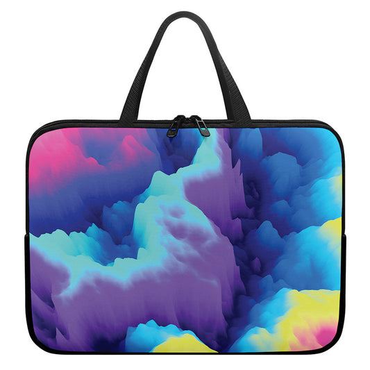 Colorful Cloud Print Laptop Sleeve With Handle